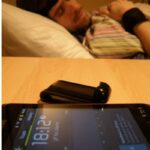picture of me sleeping with zeo and fitbit sensors